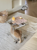 Chariot roulant multi-niveaux en acrylique et aluminium, capacité 20 Qt, style nordique, table d'appoint mobile pour salon, chambre, hôtel