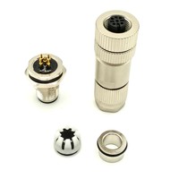 Connecteur M12 IP67 droit en métal à visser Fieldwire 3 4 5 6 8 12 broches PG7 PG9 mâle et femelle