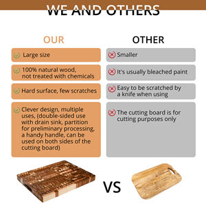 Grande planche à découper carrée en bois de noyer pour bloc de boucher, ustensile de cuisine personnalisable, boîte laser pour hacher la viande - Product Image 6