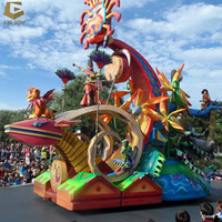 CCFL44 Magnifique chariot flottant à thème floral personnalisé pour les festivals, les carnavals, les défilés, à vendre