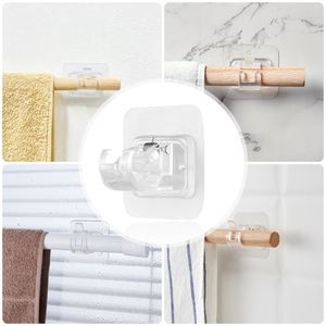 Punch-free Adjustable <b>Curtain</b> Rod Holder Clamp <b>Hooks</b> Rod Bracket Holders Adhesive Wall <b>Curtain</b> Fixed Clip Hanging Racks <b>Hooks</b> - Product Image 2