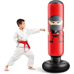 Sac de frappe gonflable pour enfants, idéal pour le karaté, jouet pour garçons et filles, rebond immédiat pour la pratique du boxe et la gestion du stress - Product Image 1