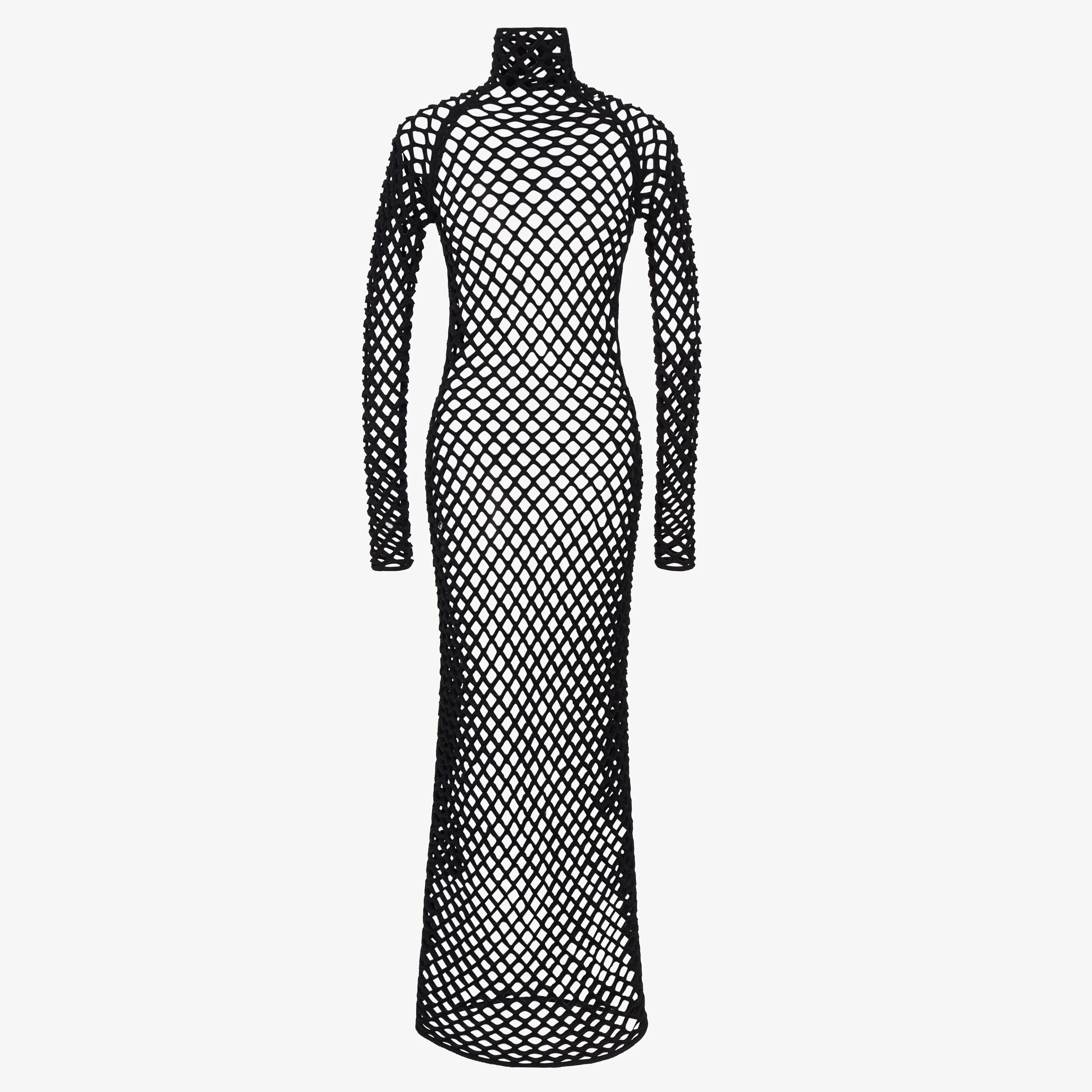 منتج جديد أزياء أسود شبكة جوفاء مثير سيدة مثير من خلال شبكة الكروشيه الأسود مفتوحة