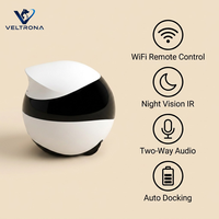 Robot Cámara Móvil WiFi Inalámbrica para Interiores, Cámara de Vigilancia con Control Remoto por Aplicación, Monitor Electrónico para Mascotas