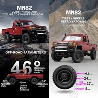 MN82 Vehículo Todoterreno RC 4WD 1/12 LC79, Camioneta de Escalada con Luces LED, Simulación a Escala Real, Coche de Juguete para Niños