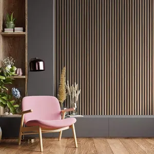 Sound Absorbing MDF Slatted Akupanel Solid Wooden Wall Akupanel Slat