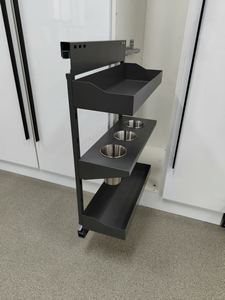 Estante lateral para utensilios, armario <span class=keywords><strong>estrecho</strong></span> de 250mm, cesta extraíble para <span class=keywords><strong>cocina</strong></span>, estante para especias, cierre suave, contenedores extraíbles de 3 niveles - Product Image 3