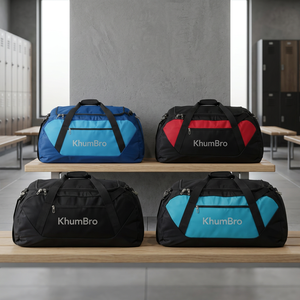 Bolsa Deportiva de Lona Azul y Cian KhumBro, Bolsa de Viaje con Compartimentos con Cremallera, Capacidad de 20-30L, Correa Ajustable - Product Image 2