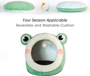 Lit mignon <span class=keywords><strong>pour</strong></span> chat, joli <span class=keywords><strong>igloo</strong></span> d'intérieur en velours de cristal <span class=keywords><strong>pour</strong></span> chat et petit <span class=keywords><strong>chien</strong></span>, lit nid chaud <span class=keywords><strong>pour</strong></span> chiot et chaton - Product Image 3