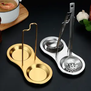 Multifunctional Kitchenware Ladle Brushed Pan Cover Lid Shelf Dish Drain Rack Stainless Steel Tray Soup Spoon Stand