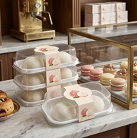 Boîte à gâteau carrée transparente en PET de haute qualité pour l'emballage alimentaire, étiquettes adhésives personnalisées