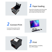 HZTZ 80mm Max Paper Roll 3 Inch Thermal POS Printer Receipt Maker Machine dengan Antarmuka USB Blue-Tooth Nirkabel 203dpi 220mm/s