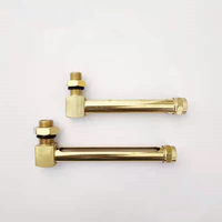 150MM L Type Corps En Laiton Jauge De Niveau De Liquide Tube En Verre Fileté Vue Verre Hexagone Connexion Tête Égale OEM Pris En Charge Huile NPT