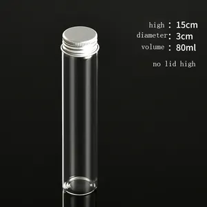 Vente en gros flacon Tube vide 5ml 10ml 15ml 20ml 25ml Mini bouteille en verre ambre clair avec bouchon à vis en aluminium