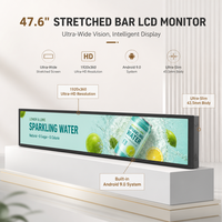 Écran LCD double face étiré de 47,6 pouces, luminosité élevée de 700 nits, signalisation numérique Android 9.0