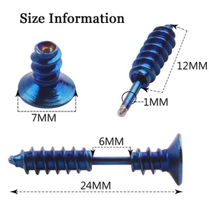 1 Paire de Boucles <span class=keywords><strong>d</strong></span>'Oreilles Punk en Acier Inoxydable, Clous Anti-Allergiques Unisexe, Piercing à Vis Croisées, Bijoux, Cadeaux pour Fêtes et Anniversaires - Product Image 2