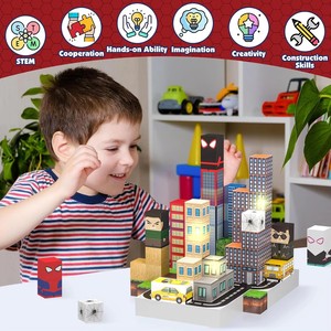 150 pcs khối từ Xây dựng đồ chơi thiết lập Spider chủ đề ánh sáng nam châm xây dựng hình khối STEM cảm giác đồ chơi 2.0cm ASTM CPC CE EN71 - Product Image 4