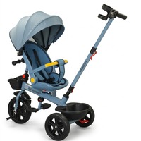 Tricycle et poussette 3-en-1 en plastique NEWPORT à 3 roues avec musique pour enfants de 2 à 4 ans