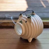 Porte-moustiquaire en céramique en forme de mini cochon japonais très mignon pour activités de plein air et décoration intérieure