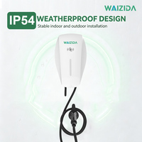 Chargeur EV Type 2 11 kW Version RFID Simplifiée WAIZIDA C2 pour Usage Domestique, Station de Recharge Murale EVSE 5 m IEC61851 IP54