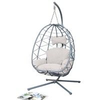 Fauteuil suspendu en rotin d'extérieur pliable, chaise nid d'œuf individuelle pour balcon, jardin, terrasse, mobilier de loisirs