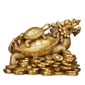 Figura de tortuga dragón de latón, decoración de mesa, escultura de animal para regalo de inauguración de casa - Product Image 4