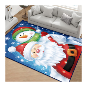 Feliz Navidad Decoración Santa Claus Impresión Floor Mat Custom Holiday Carpet - Product Image 1