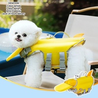 Maillot de bain de luxe en polyester pour animaux de compagnie, gilet de sauvetage d'été pour chien et chat, grande flottabilité, style mignon, couleur unie, imperméable, écologique, pour la plage