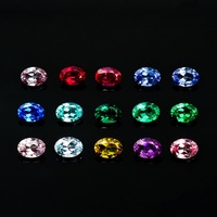 Saphirs synthétiques ovales colorés en vrac, cultivés en laboratoire, traités thermiquement avec effet de couleur changeante pour la fabrication de bijoux