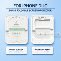 Ensemble pliable 2-en-1 pour iPhone Duo EPU, film souple auto-réparant 0,1 mm, verre renforcé 2X, revêtement AF, service de logo personnalisé