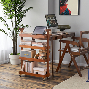 이동식 다층 대나무 카트 보관 주최자 트롤리 선반 스튜디오 다이닝 주방 거실 용 바퀴 - Product Image 3