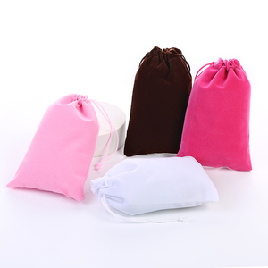 Chất Lượng Cao Nhỏ Màu Xám Nhung Vải Bọc Túi Quà Tặng 7*9Cm Dập Nổi Biểu Tượng Kéo Sợi Dây thừng Đồ Trang Sức Bao Bì Pouch Với Hiển Thị - Product Image 6