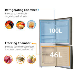 146L автономный Холодильник 100L + морозильник 46L золотой цвет холодильник для дома - Product Image 2