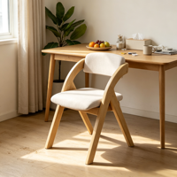 Chaises de salle à manger pliantes en bois massif de style nordique, directement du fabricant, revêtement en velours synthétique, design ergonomique durable pour la maison
