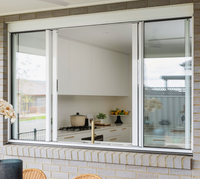 Fenêtre coulissante extérieure moderne pour villa, résistante aux ouragans, insonorisée, à économie d'énergie, avec cadre en aluminium et moustiquaire, taille personnalisée