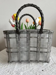 Casual Tote Waterproof <strong>Hamper</strong> Wholesale Cheap Hand Woven Picnic Travel Basket Big Two PVC Lining Handles Tote Bags <strong>for</strong> <strong>Women</strong> - Product Image 4