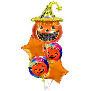 5Pcs/Set Halloween Theme Foil Pumpkin Head Witch Globol Star Shape Set <b>Balloon</b> Party <b>Decoration</b> - Product Image 6