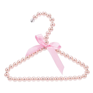 Cintres en plastique perlés Y261 avec ruban pour vêtements d'enfants, bébés, animaux domestiques (chiens, chats) et femmes – Petits cintres perlés - Product Image 2