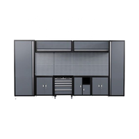 Chariot d'atelier suspendu pour garage, en acier inoxydable, poste de travail de 1,5 m, système de rangement modulaire en métal, style et taille personnalisables