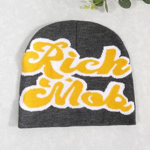 Nouveauté de haute qualité 100% acrylique tricoté Beanie chapeaux Jacquard tissé partout femmes Beanie chapeaux - Product Image 2