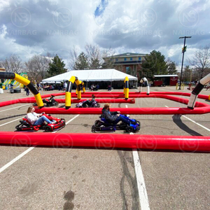 Pista de carreras de Go Kart inflable, juego deportivo portátil, parachoques, pista de coche, pista de carreras de bolas Zorb de aire, <span class=keywords><strong>juegos</strong></span> de patio de recreo para interiores y exteriores - Product Image 5