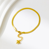 Pulsera de Acero Inoxidable 304 de Moda para Mujer, Pulsera Francesa de Alta Gama con Corazón, Pulsera de Espina de Serpiente de Acero Inoxidable para Regalo
