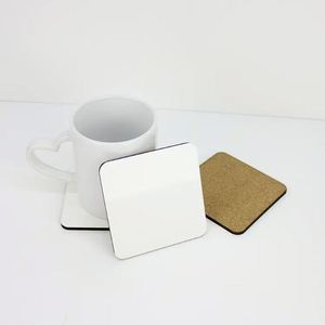 Square Round Mdf Sublimation <b>Coasters</b> With <b>Cork</b> Back for Dining Table - Product Image 1