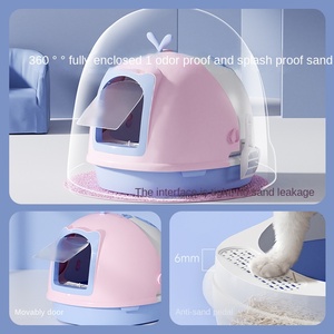 Cama de mierda grande, cajón completamente cerrado, a prueba de salpicaduras, suministros para lavabo de arena para gatos, caja de arena para inodoro hecha de plástico - Product Image 3