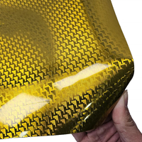 Film adhésif en vinyle pour carrosserie de voiture, motif avion doré brillant, en fibre de carbone PET TPU pour tuning automobile