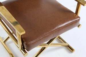 Mid-Century Accent <strong>Arm</strong> <strong>Chair</strong> Velvet <strong>Single</strong> Living Room Lounge <strong>Chair</strong> with Metal Frame in Gold Finishing - Product Image 5