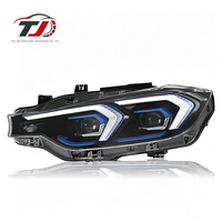 Feux de jour à LED modifiés avec lentille à cadre bleu 12V, 6000K, 8000 Lumens, pour BMW Série 3 F30 (2013-2019)