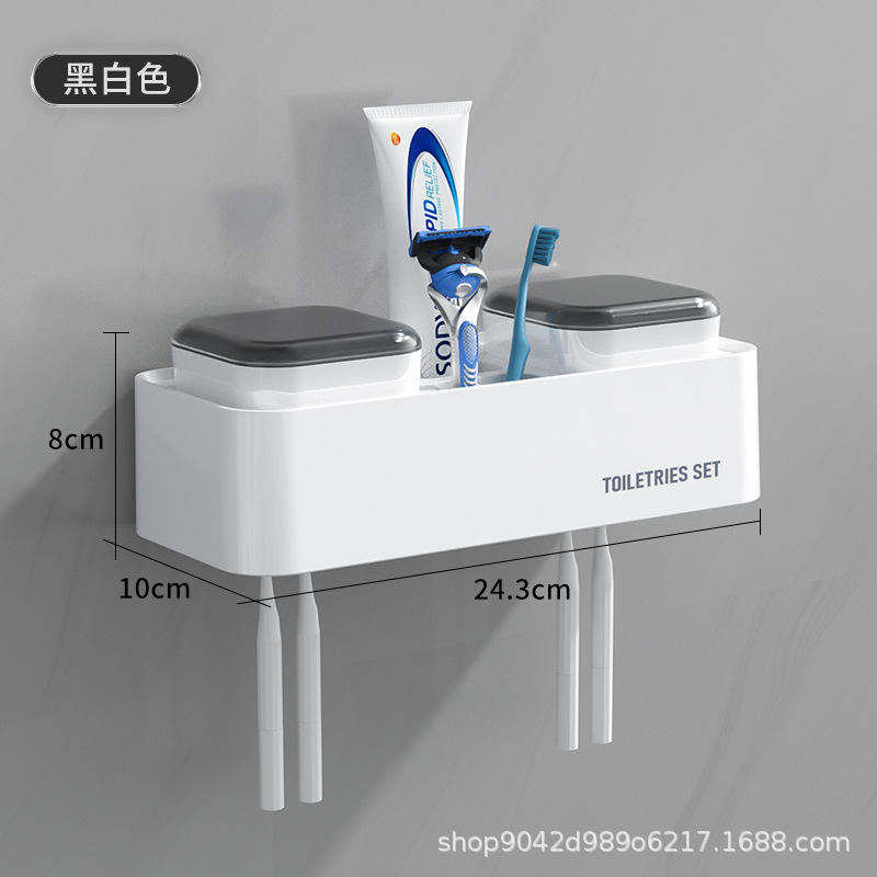 Portacepillos de dientes [Blanco y negro]