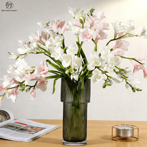 Flores de Fresia Artificiales de Alta Gama, 2 Ramas, Tacto Natural, Fresia <span class=keywords><strong>Refracta</strong></span> para Decoración de Interiores, Sala de Estar, Hogar y Bodas - Product Image 1