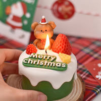 Bougie d'aromathérapie de Noël faite à la main avec cire de soja mélangée, coffret cadeau inclus - Vente en gros pour petite amie, filles, décorations de gâteaux